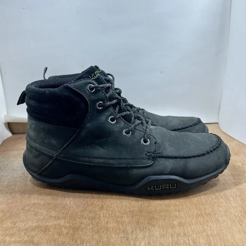 KURU Quest Men's Black Leather Ankle Support Lace Up Camp Hiking Boots Size 13